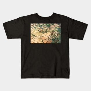 Aerial Shot of Plots of Farmland in South East Asia Kids T-Shirt